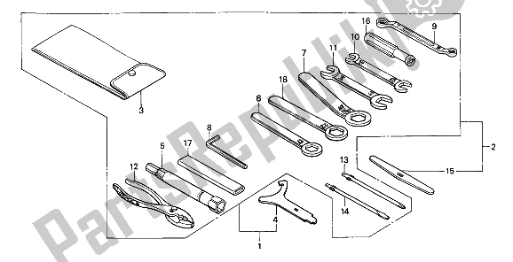 Tutte le parti per il Utensili del Honda NTV 650 1989