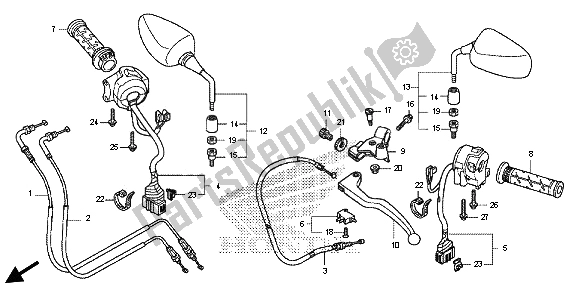 Todas las partes para Manejar Palanca E Interruptor Y Cable de Honda CB 600F Hornet 2013