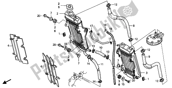 Todas las partes para Radiador de Honda CR 250R 1990