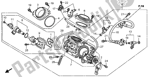 Todas as partes de Corpo Do Acelerador do Honda XL 700V Transalp 2008