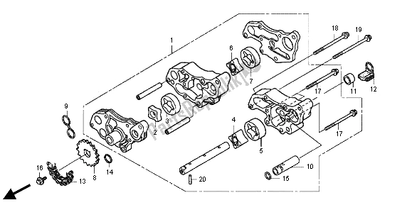 All parts for the Oil Pump of the Honda TRX 500 FA Fourtrax Foreman Rubicon 2013