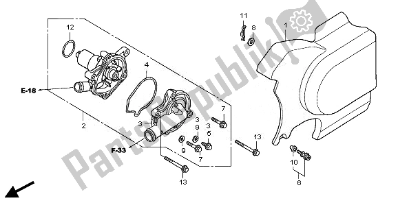 Toutes les pièces pour le Pompe à Eau du Honda VT 750 CS 2010