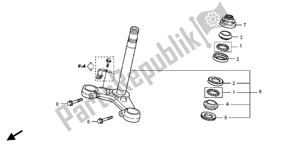 All parts for the Steering Stem of the Honda CBF 125M 2013