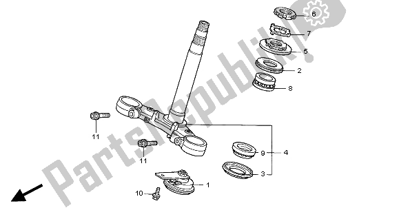 Tutte le parti per il Gambo Dello Sterzo del Honda CBR 600F 2002