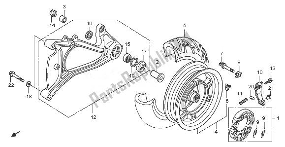 Todas las partes para Rueda Trasera Y Basculante de Honda PES 125R 2008