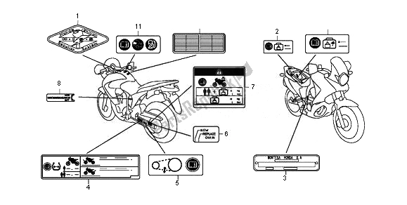 Todas las partes para Etiqueta De Precaución de Honda XL 700 VA Transalp 2011