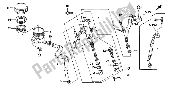 Toutes les pièces pour le Rr. Maître-cylindre De Frein du Honda NT 700 VA 2009