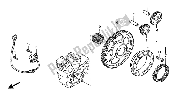 Todas las partes para Generador De Impulsos Y Embrague De Arranque de Honda VT 750C2 2001