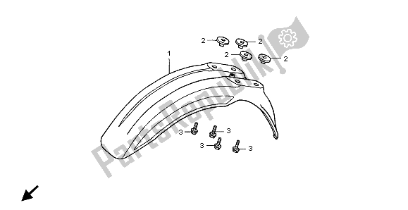 Tutte le parti per il Parafango Anteriore del Honda CR 80R SW 1999