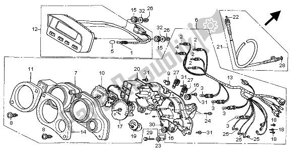 All parts for the Meter (kmh) of the Honda XRV 750 Africa Twin 2000