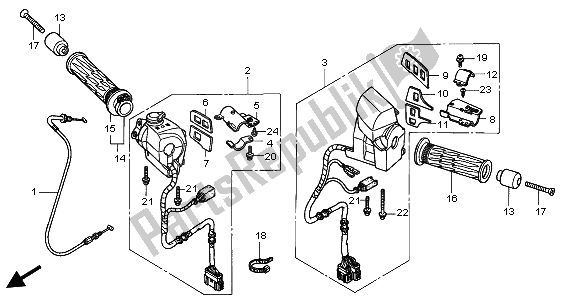 Tutte le parti per il Interruttore Maniglia del Honda GL 1800A 2002