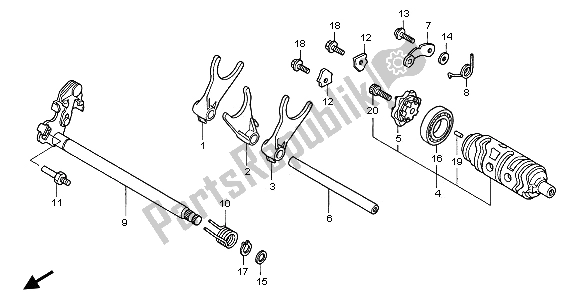 Todas las partes para Tambor De Cambio De Marchas de Honda XL 1000V 2002