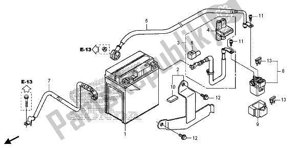 All parts for the Battery of the Honda CRF 250M 2015