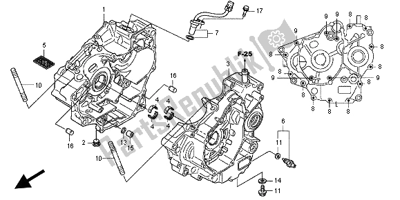 All parts for the Crankcase of the Honda CBR 250 RA 2013