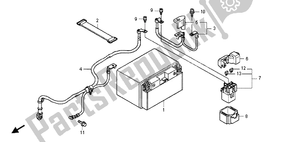 All parts for the Battery of the Honda VFR 1200 FD 2012