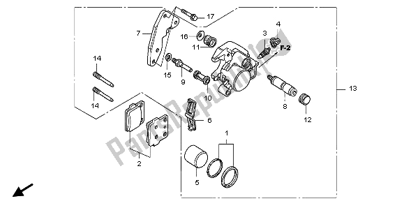 All parts for the Front Brake Caliper of the Honda CRF 150R SW 2007