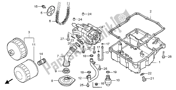 All parts for the Oil Pump of the Honda VF 750C 1995
