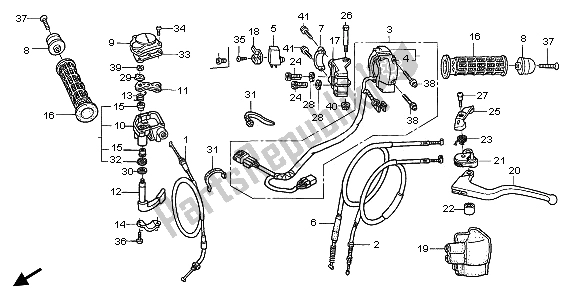 All parts for the Handle Lever & Switch of the Honda TRX 400 EX Fourtrax 2000