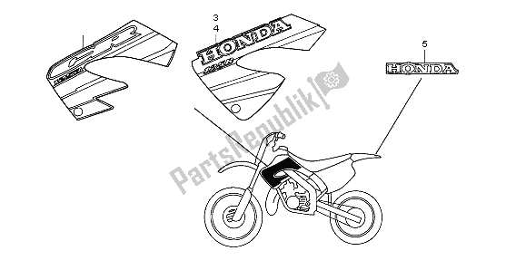 Alle onderdelen voor de Mark van de Honda CR 125R 2001