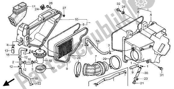 Toutes les pièces pour le Purificateur D'air du Honda SLR 650 1997