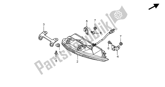 Todas as partes de Luz Traseira do Honda CBR 900 RR 2002