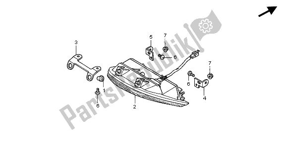 Tutte le parti per il Fanale Posteriore del Honda CBR 900 RR 2002