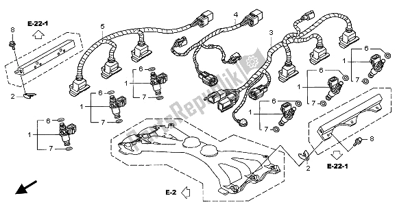 Todas las partes para Inyector de Honda GL 1800A 2002