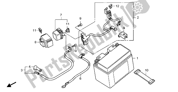 All parts for the Battery of the Honda CBR 1000 RR 2007