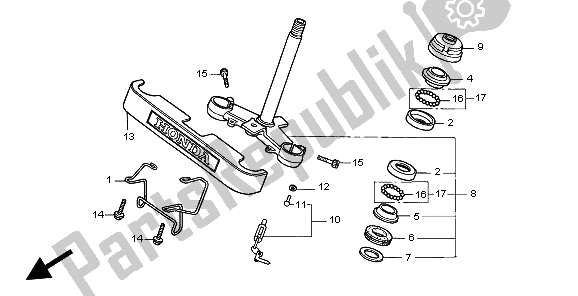 Todas las partes para Vástago De Dirección de Honda CMX 250C 1999