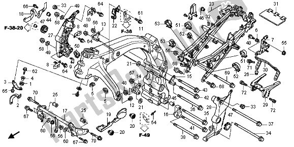 Tutte le parti per il Corpo Del Telaio del Honda CBF 1000 FS 2012