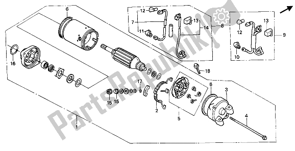 All parts for the Starting Motor of the Honda VT 600 1992