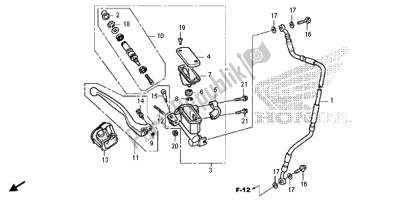 Tutte le parti per il Pompa Freno Anteriore del Honda CRF 250X 2013