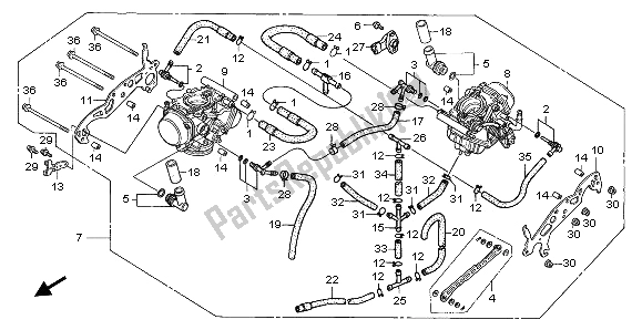 All parts for the Carburetor (assy.) of the Honda XL 1000V 2002