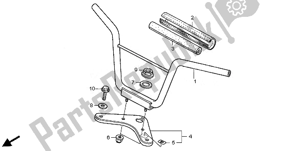 All parts for the Handle Pipe & Top Bridge of the Honda CRF 50F 2010