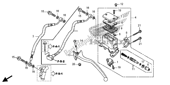 All parts for the Rr. Brake Master Cylinder of the Honda FES 125 2012