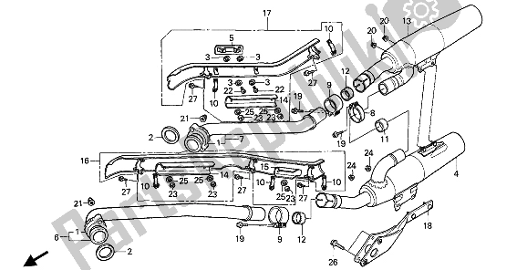 Tutte le parti per il Silenziatore Di Scarico del Honda VT 1100C 1994