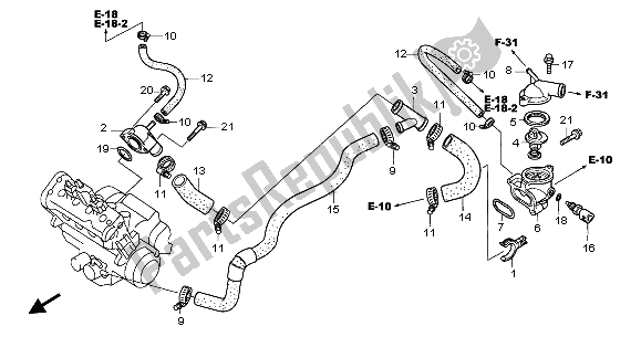 Alle onderdelen voor de Thermostaat van de Honda CBR 600 RR 2003