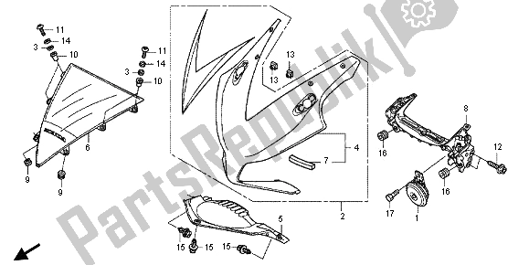 Todas las partes para Capucha Superior de Honda CBR 1000 RA 2013