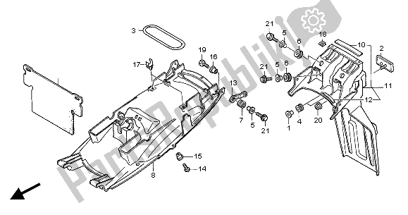 All parts for the Rear Fender of the Honda CBF 600 SA 2004