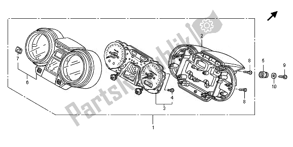 All parts for the Meter (mph) of the Honda CB 1300 SA 2010