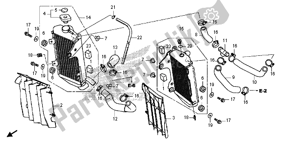 All parts for the Radiator of the Honda CRF 450R 2013