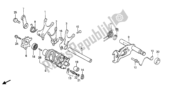 Toutes les pièces pour le Tambour De Changement du Honda XBR 500 1986