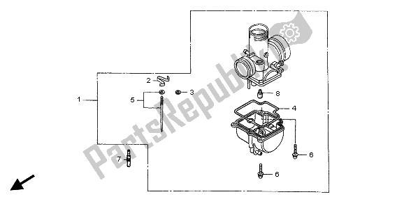 Todas as partes de Kit De Peças Opcionais Do Carburador do Honda CR 80R SW 1996