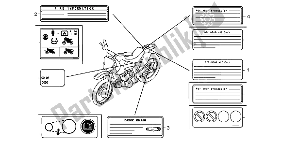 All parts for the Caution Label of the Honda CRF 70F 2007