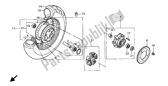 Todas las partes para Rueda Trasera de Honda VT 750C2 1999