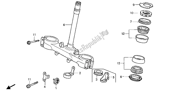 Todas las partes para Vástago De Dirección de Honda XR 250R 1988