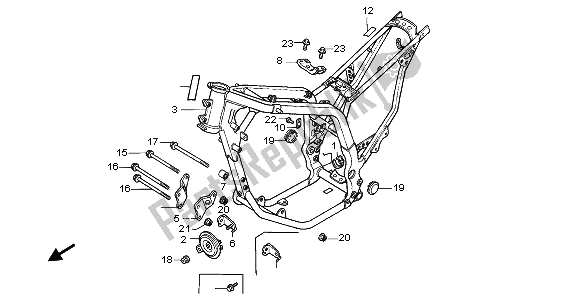 Alle onderdelen voor de Frame Lichaam van de Honda XL 600V Transalp 1995