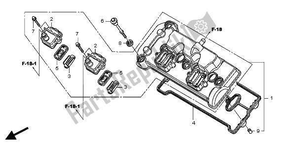 Tutte le parti per il Coperchio Della Testata del Honda CBR 600 FA 2011