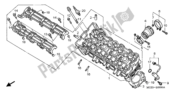 All parts for the Cylinder Head of the Honda CB 900F Hornet 2003