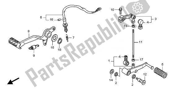 All parts for the Pedal of the Honda CBF 1000 FTA 2010